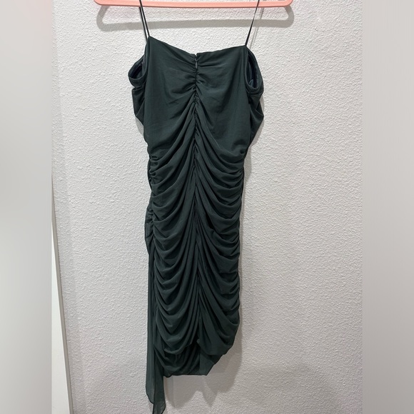 Amanda Uprichard NWOT Anja Ruched Tube Drape Mini Dress in Moss Large Revolve - Picture 6 of 9